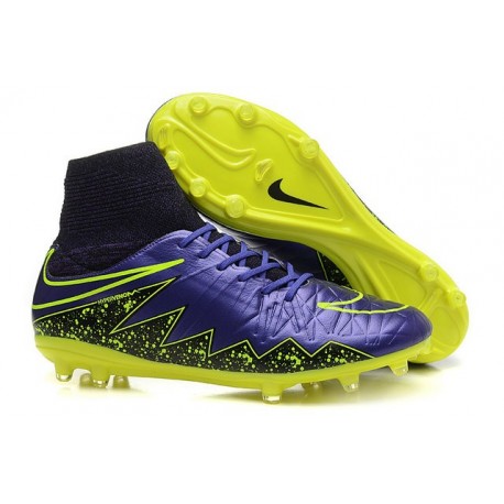 Chaussures de Football Nouvelle Nike Hypervenom Phantom II FG Violet Jaune Noir