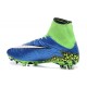 Meilleur Crampons Nike Hypervenom Phantom II FG Terrains Secs Bleu Vert Noir