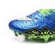 Meilleur Crampons Nike Hypervenom Phantom II FG Terrains Secs Bleu Vert Noir