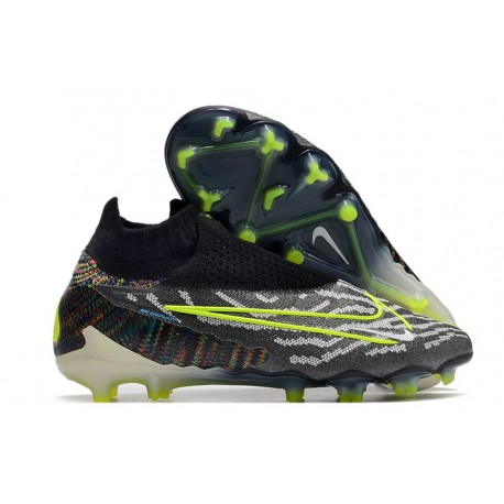 Nike Gripknit Phantom GX Elite DF FG Noir Volt Blanc Bleu Lumière
