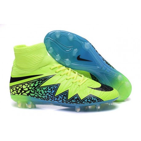 Meilleur Crampons Nike Hypervenom Phantom II FG Terrains Secs Vert Bleu Noir