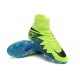 Meilleur Crampons Nike Hypervenom Phantom II FG Terrains Secs Vert Bleu Noir