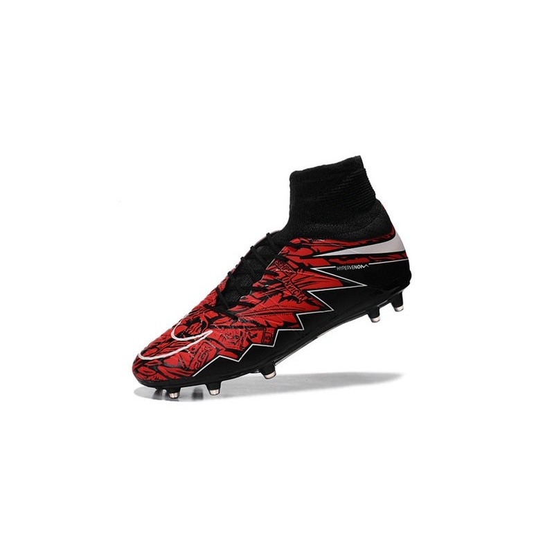 Chaussures Robert Lewandowski Nike Hypervenom Phantom II FG Rouge Noir
