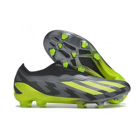 Crampons adidas X Crazyfast.1 FG Laceless Crazycharged - Noir Jaune Gris