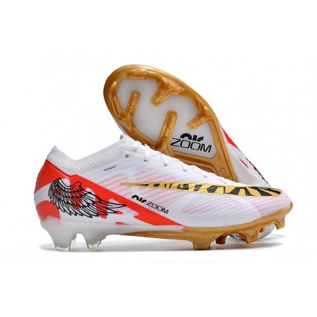 Nike Air Zoom Mercurial Vapor 15 Elite FG Blanc Rouge Or