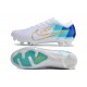 Nike Air Zoom Mercurial Vapor 15 Elite FG Blanc Bleu Or