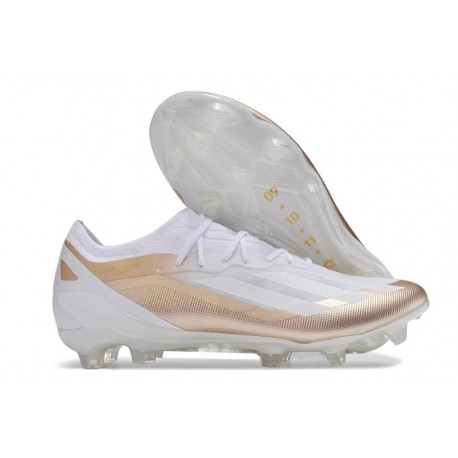 Chaussures adidas X Crazyfast Messi.1 FG Blanc Cuivre Métallique