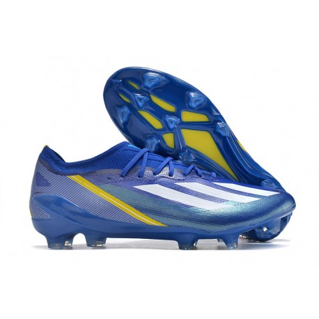 Chaussures adidas X Crazyfast Messi.1 FG Bleu Blanc Jaune