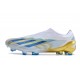 Crampons adidas X Crazyfast.1 FG Laceless Blanc Bleu Or