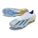 Crampons adidas X Crazyfast.1 FG Laceless Blanc Bleu Or