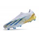 Crampons adidas X Crazyfast.1 FG Laceless Blanc Bleu Or