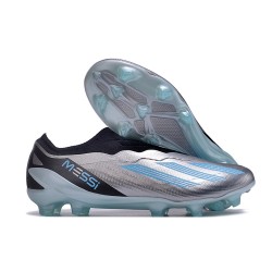Crampons adidas X Crazyfast.1 FG Laceless Argent Métallique Bleu Bonheur Noir