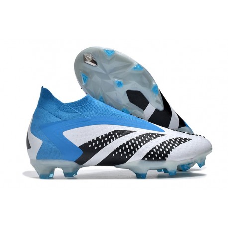 Crampons adidas Predator Accuracy+ FG Blanc Bleu Noir