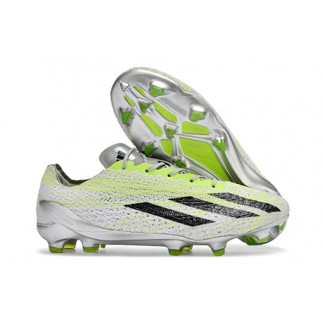 Crampons adidas X Crazyfast Strung+ FG Gris Citron Lucide 