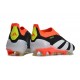 Crampons adidas Predator Elite Laceless FG Noir Banc Rouge Solaire