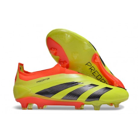 Crampons adidas Predator Elite Laceless FG Jaune Noir Rouge