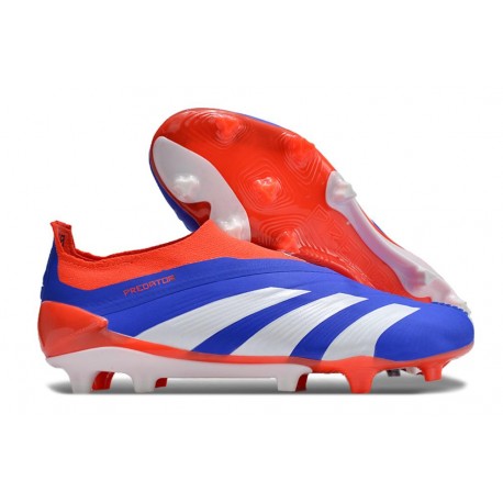 Crampons adidas Predator Elite Laceless FG Bleu Blanc Rouge