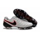 Chaussures Cuir de Kangourou Nouveau 2016 Nike Tiempo Legend VI FG Blanc Noir Rouge