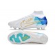Nike Air Zoom Mercurial Superfly Elite 9 FG Blanc Bleu Noir