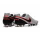 Chaussures Cuir de Kangourou Nouveau 2016 Nike Tiempo Legend VI FG Blanc Noir Rouge