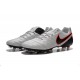 Chaussures Cuir de Kangourou Nouveau 2016 Nike Tiempo Legend VI FG Blanc Noir Rouge
