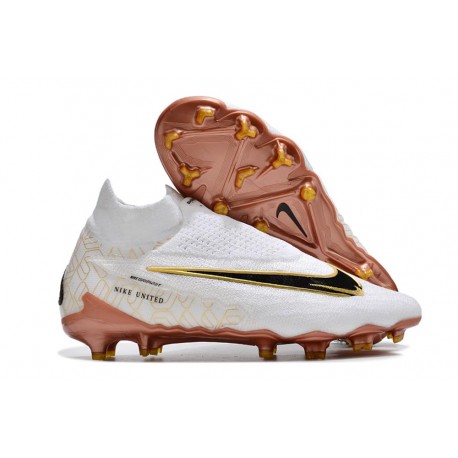 Crampon Nike Phantom GX Elite DF FG Blanc Or