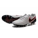 Chaussures Cuir de Kangourou Nouveau 2016 Nike Tiempo Legend VI FG Blanc Noir Rouge