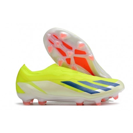 Crampons adidas X Crazyfast.1 FG Laceless Jaune Solaire Equipe Noir Blanc