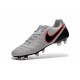 Chaussures Cuir de Kangourou Nouveau 2016 Nike Tiempo Legend VI FG Blanc Noir Rouge