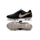 Chaussures Cuir de Kangourou Nouveau 2016 Nike Tiempo Legend VI FG Noir Blanc Or