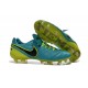 Chaussures Cuir de Kangourou Nouveau 2016 Nike Tiempo Legend VI FG Bleu Volt Noir