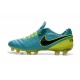 Chaussures Cuir de Kangourou Nouveau 2016 Nike Tiempo Legend VI FG Bleu Volt Noir