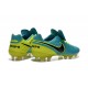 Chaussures Cuir de Kangourou Nouveau 2016 Nike Tiempo Legend VI FG Bleu Volt Noir