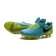Chaussures Cuir de Kangourou Nouveau 2016 Nike Tiempo Legend VI FG Bleu Volt Noir