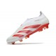 Crampons adidas Predator Elite Laceless FG Blanc Rouge