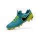Chaussures Cuir de Kangourou Nouveau 2016 Nike Tiempo Legend VI FG Bleu Volt Noir