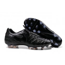 Chaussures Cuir de Kangourou Nouveau 2016 Nike Tiempo Legend VI FG Tout Noir