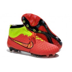 Chaussures de Football Nouveau Nike Magista Obra FG Rouge Volt Or