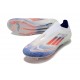 Crampons adidas F50 Elite Laceless FG Advancement - Blanc Bleu Rouge 