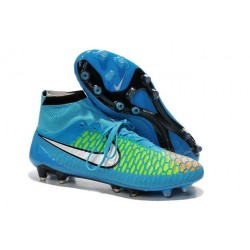 Nike Meilleurs Crampons Moulés Magista Obra FG Homme Bleu Vert Blanc