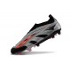 Crampons adidas Predator Elite Laceless FG Noir Argent Rouge