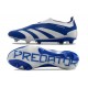 Crampons adidas Predator Elite Laceless FG Bleu Blanc