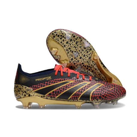 adidas Predator Elite FG Rouge Lucide Or Noir