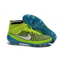 Chaussures de Football Nouveau Nike Magista Obra FG Vert Bleu Blanc