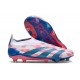 Crampons adidas Predator Elite Laceless FG Blanc Ftwr Bleu Solaire Rose Solaire