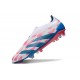 Crampons adidas Predator Elite Laceless FG Blanc Ftwr Bleu Solaire Rose Solaire