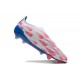 Crampons adidas Predator Elite Laceless FG Blanc Ftwr Bleu Solaire Rose Solaire