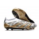 Crampons adidas Predator Elite Laceless FG Blanc Or Gris
