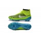 Chaussures de Football Nouveau Nike Magista Obra FG Vert Bleu Blanc