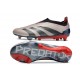 Crampons adidas Predator Elite Laceless FG Platin Métallique Noir Aurore Carbone